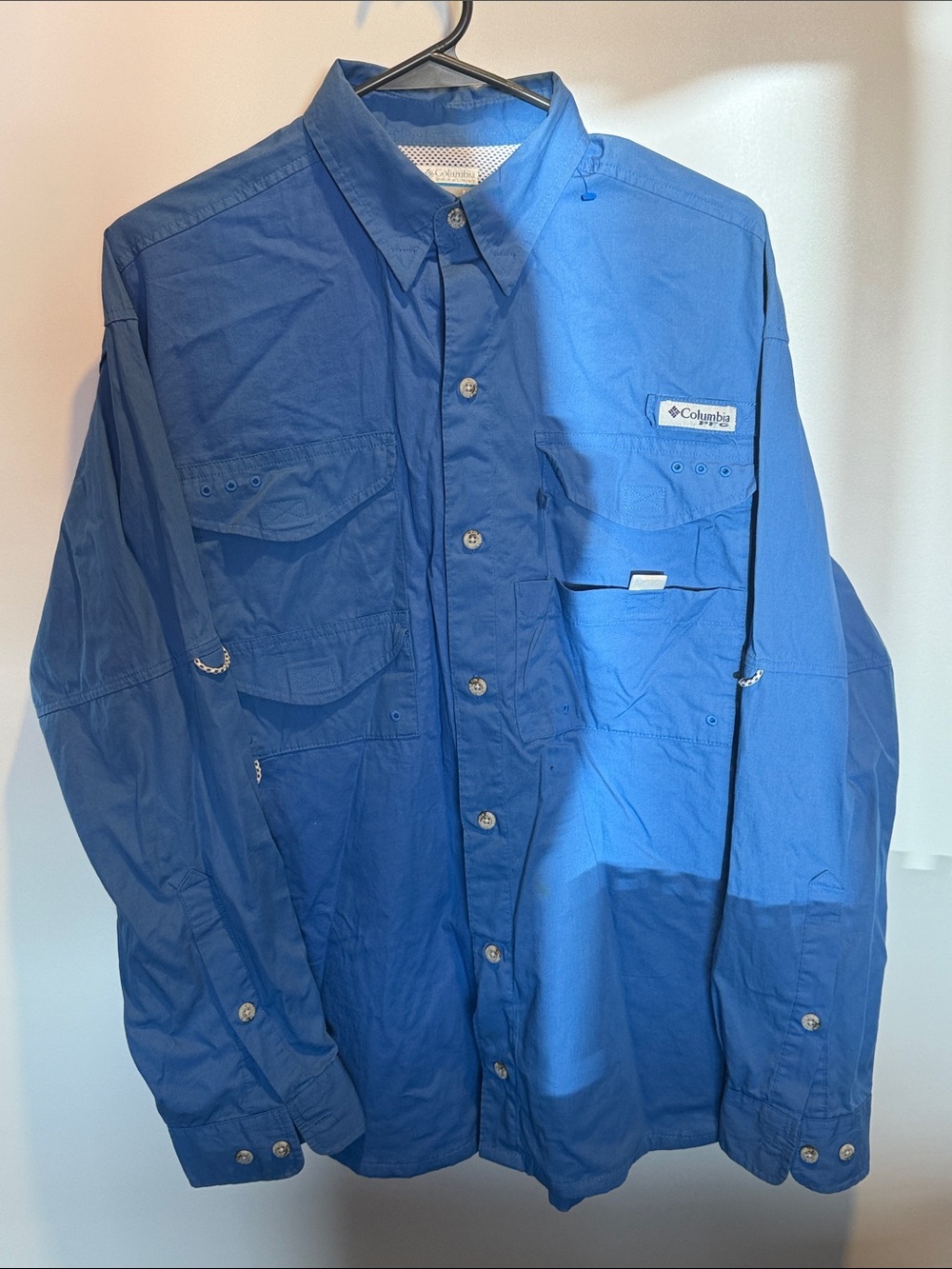 Columbia Men’s Blue Lightweight Fishing Shirt Jacket Size: S